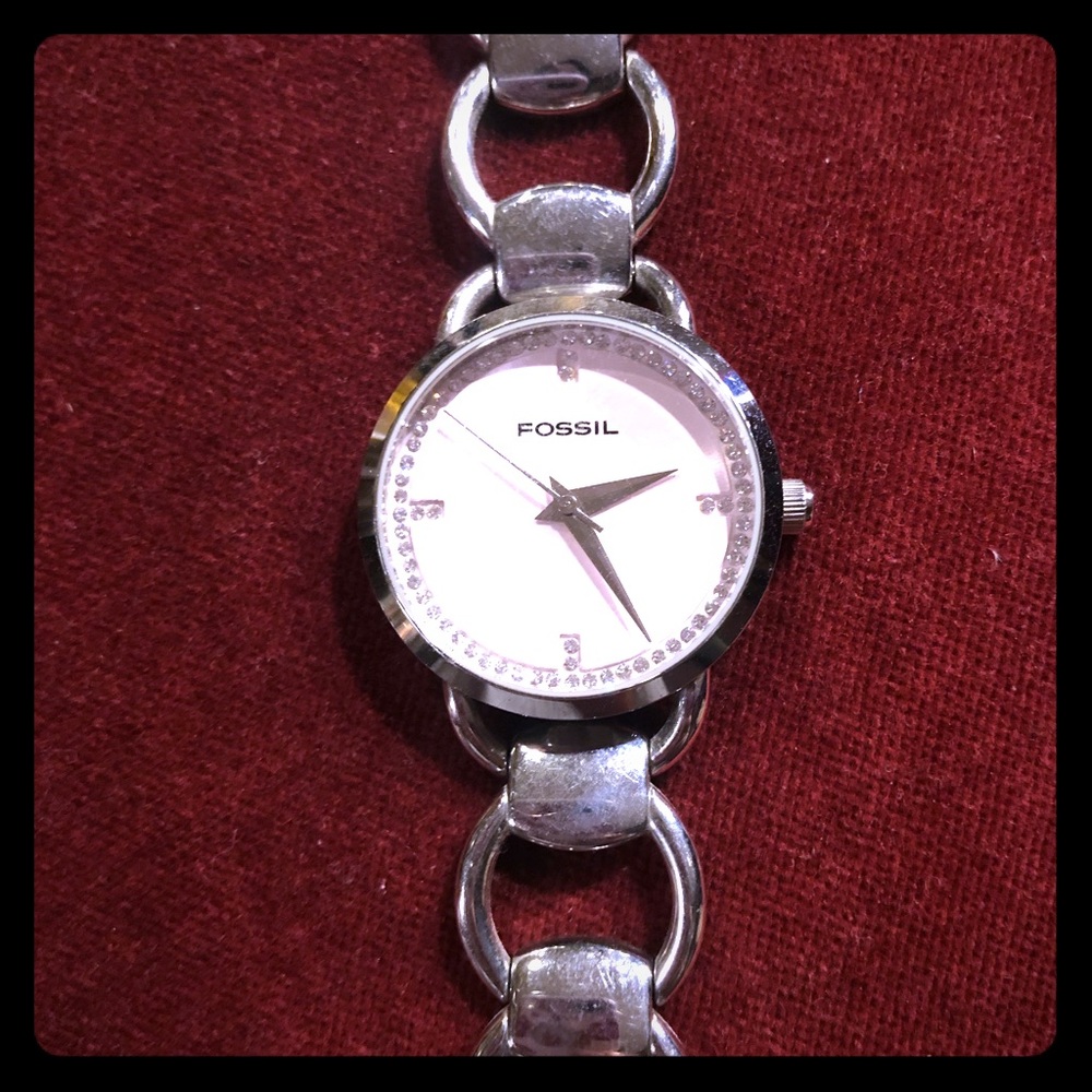 Fossil Silver/Pale Pink Watch
